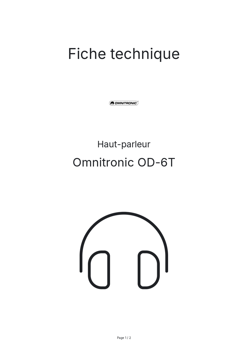 Image de la première page du manuel de l'appareil OD-6T
