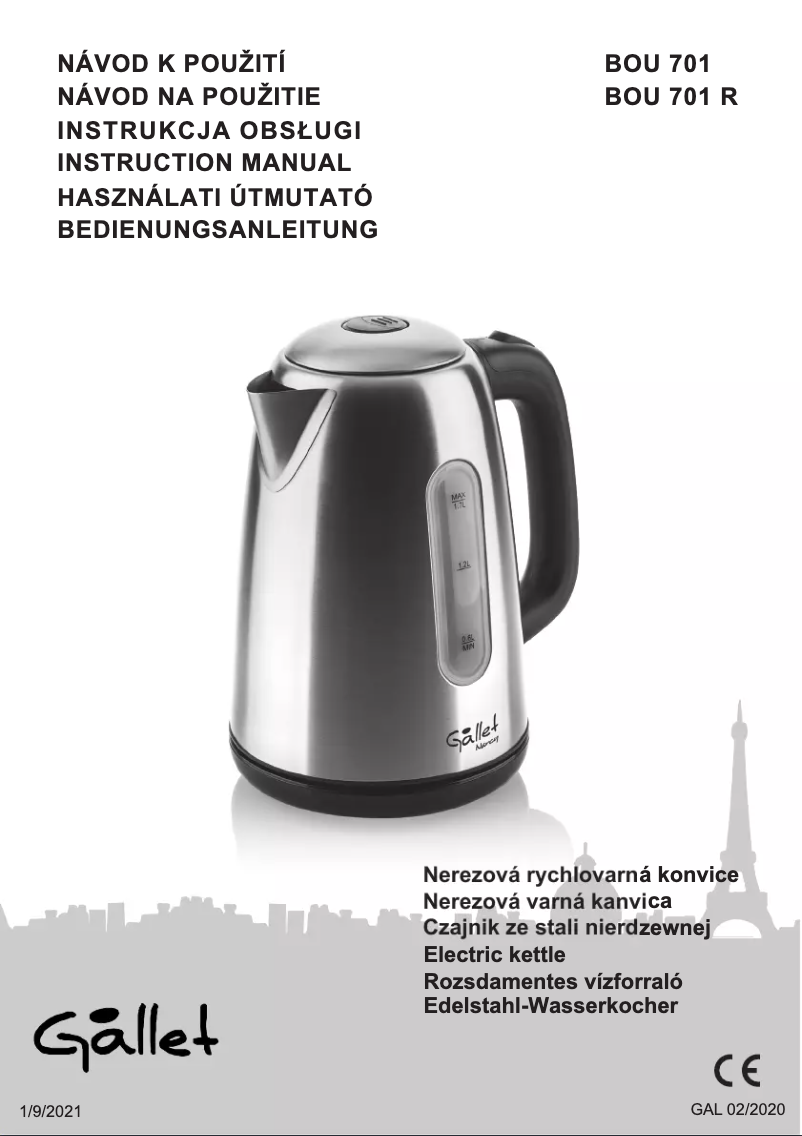 Page 1 de la notice Manuel utilisateur Gallet BOU701