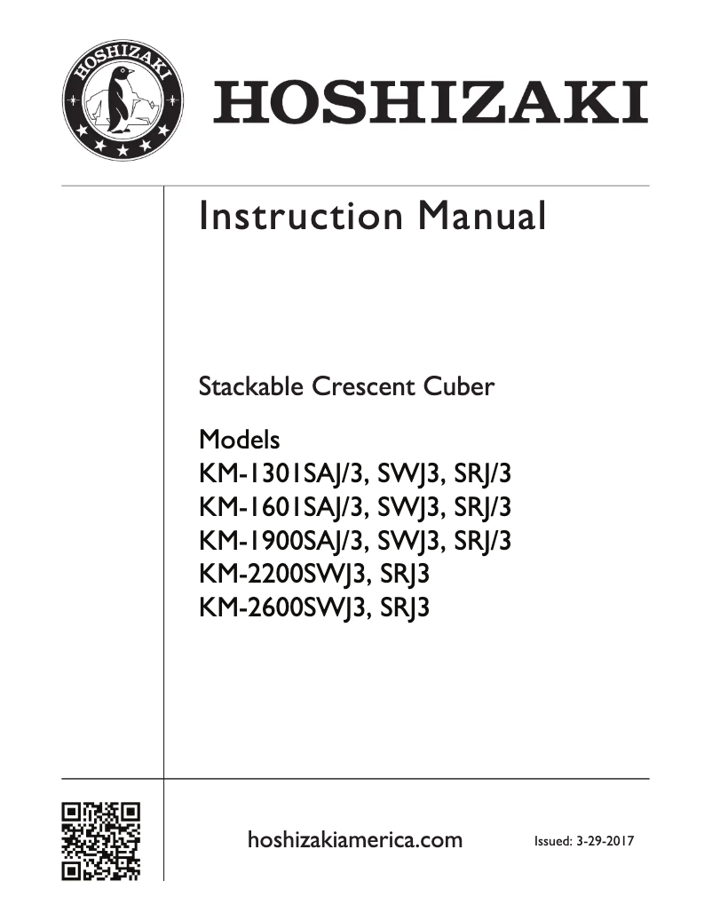 Página 1 del manual Manual de usuario Hoshizaki KM-1301SA-J