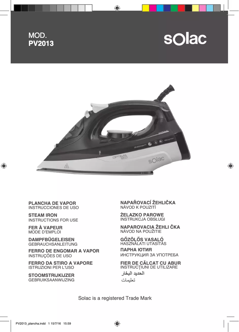 Page 1 de la notice Manuel utilisateur Solac Optima 2.0