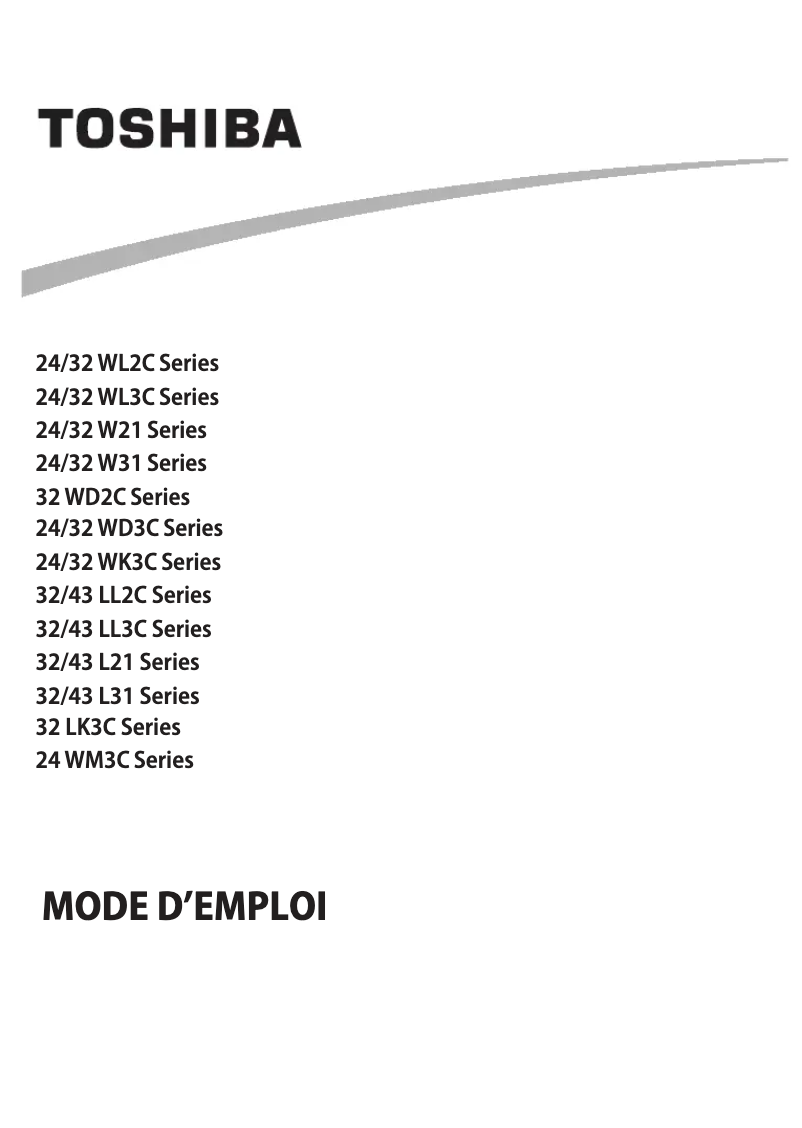 Page n°1 - Manuel utilisateur Toshiba 24WK3C64DB