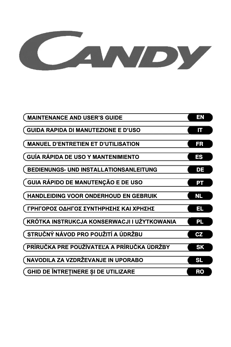 Page 1 de la notice Manuel utilisateur Candy CFBD 2450/2EH