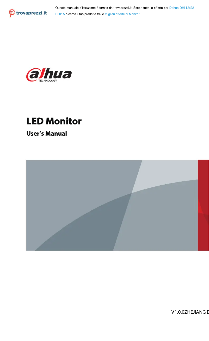 Page 1 de la notice Manuel utilisateur Dahua Technology DHI-LM22-B201A