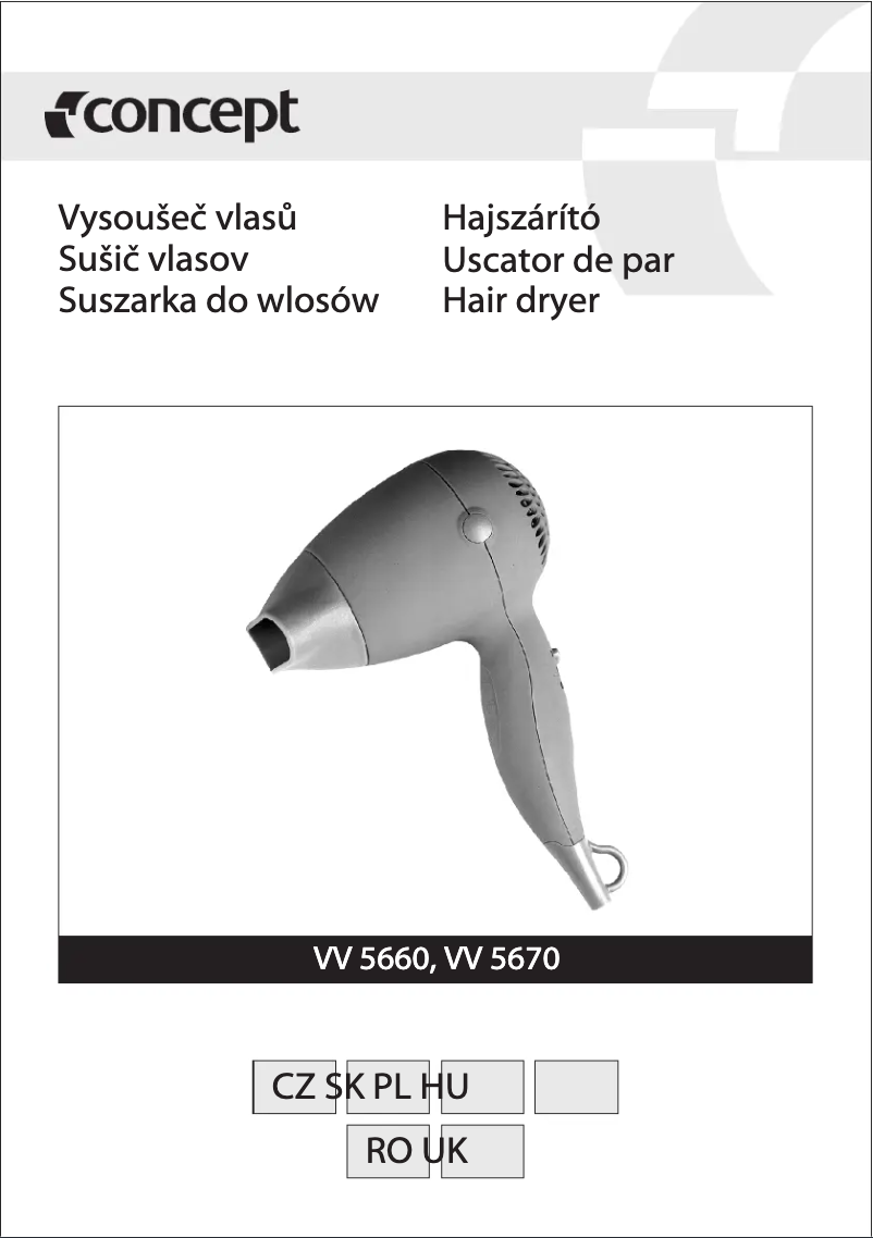 Page n°1 - Manuel utilisateur Concept VV-5660ZL