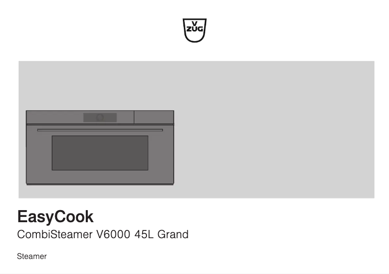 Page 1 de la notice Guide d'installation V-Zug CombiSteamer V6000 45L Grand