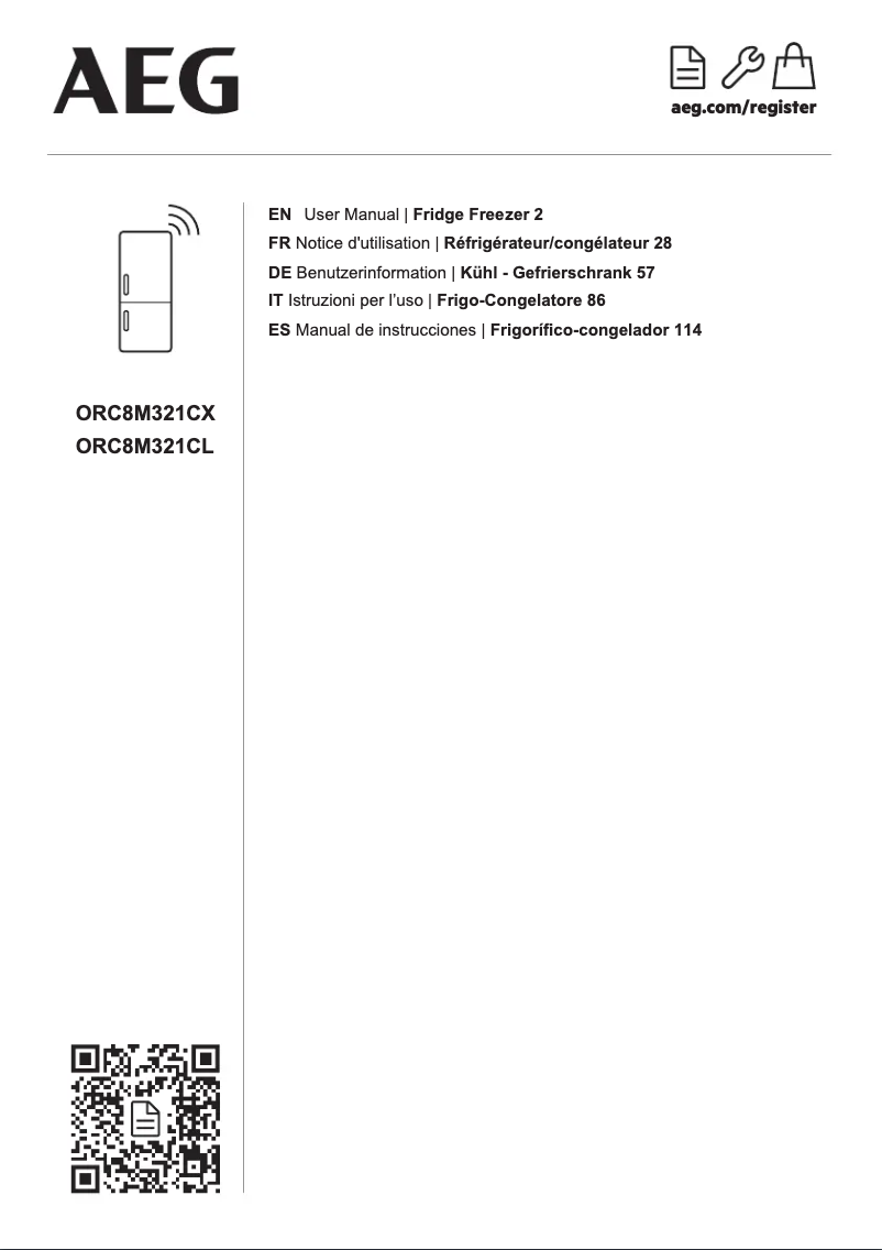 Página 1 del manual Ficha técnica AEG ORC8M321CX