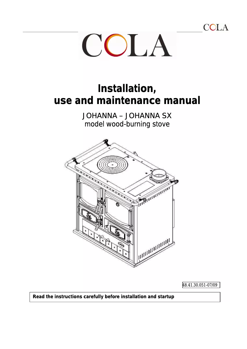 Page n°1 - Manuel utilisateur Cola Johanna Ceramica Cromata