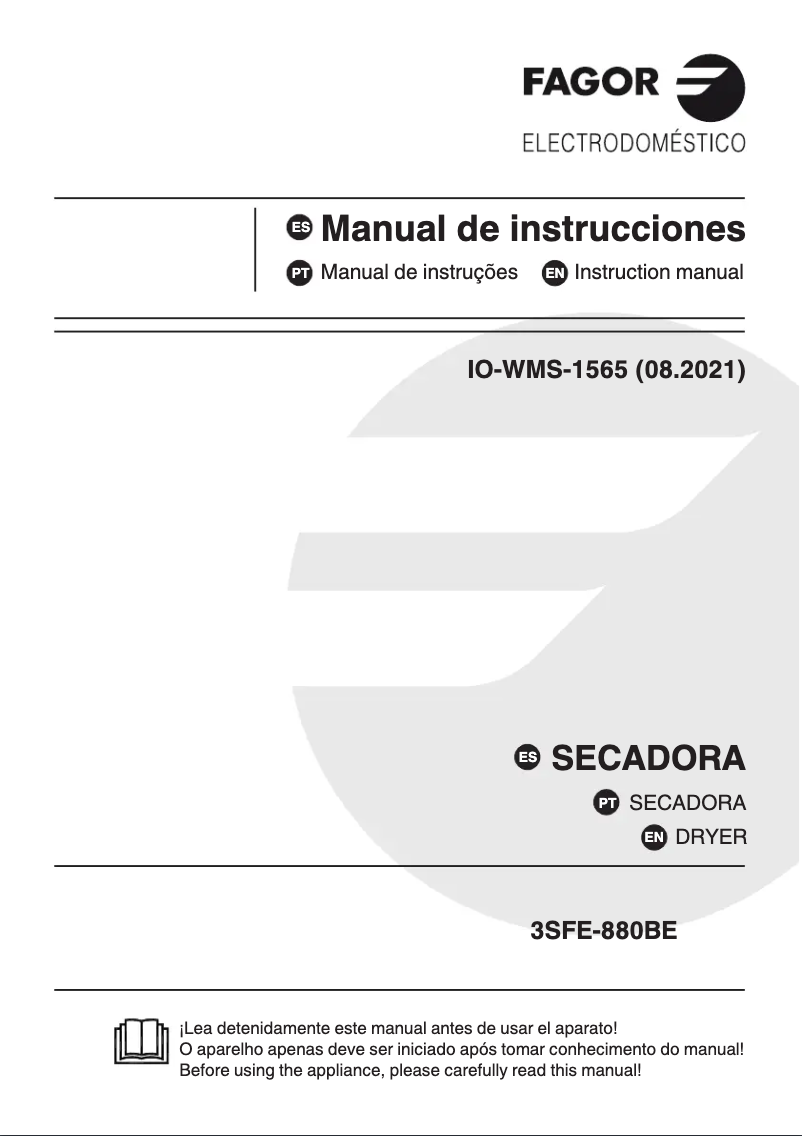 Image de la première page du manuel de l'appareil 3SFE-880BE