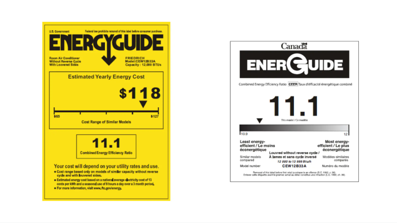 Página 1 del manual Etiqueta energética Friedrich CEW12B33A