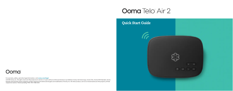 Page 1 of the manual Quick Start Guide Ooma Telo