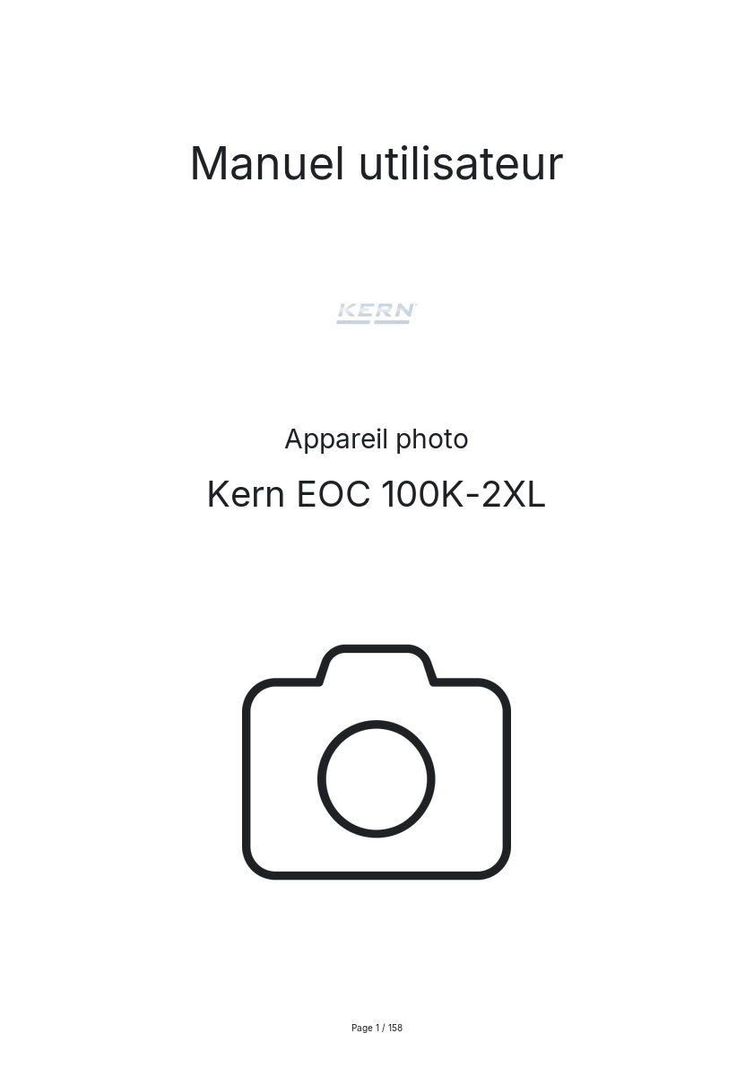 Image de la première page du manuel de l'appareil EOC 100K-2XL
