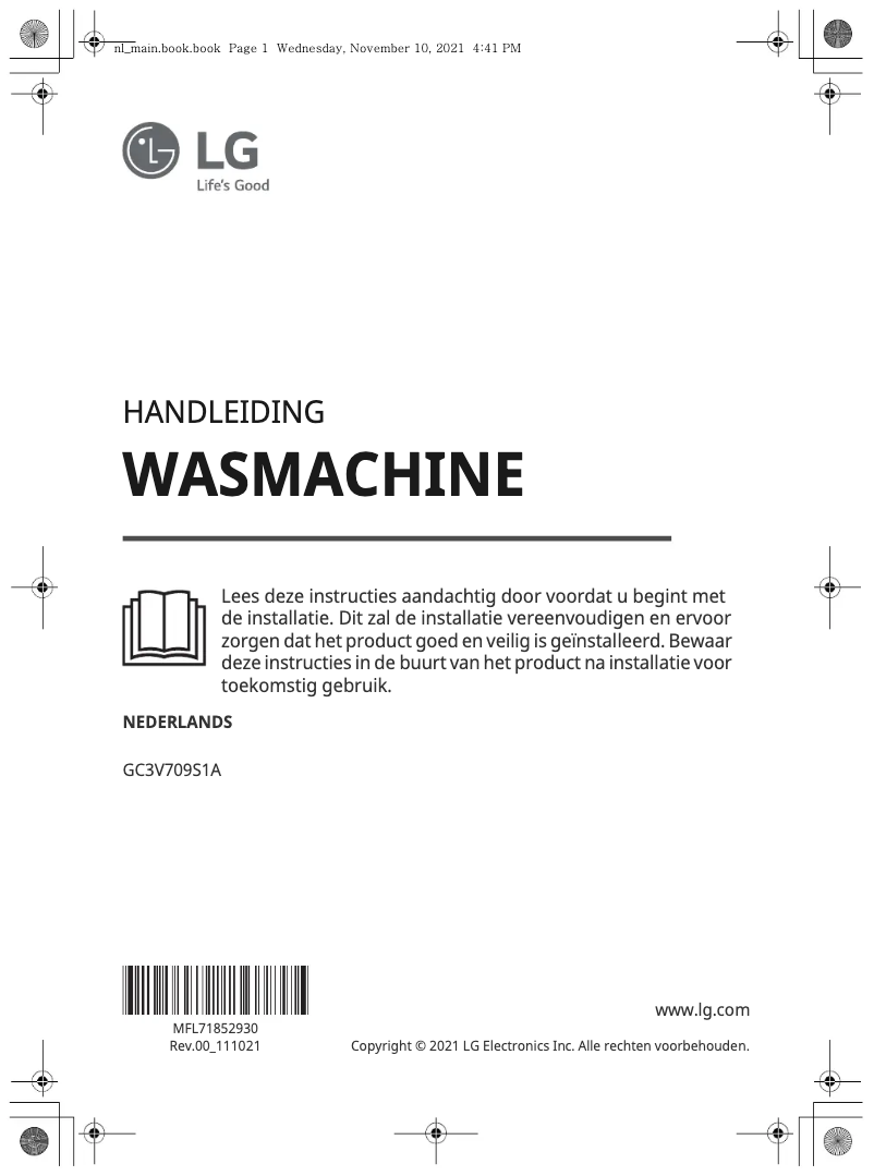 Page 1 de la notice Manuel utilisateur LG GC3V709S1A