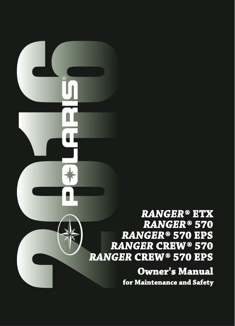 Page 1 de la notice Manuel utilisateur Polaris Ranger 570 EPS (2016)