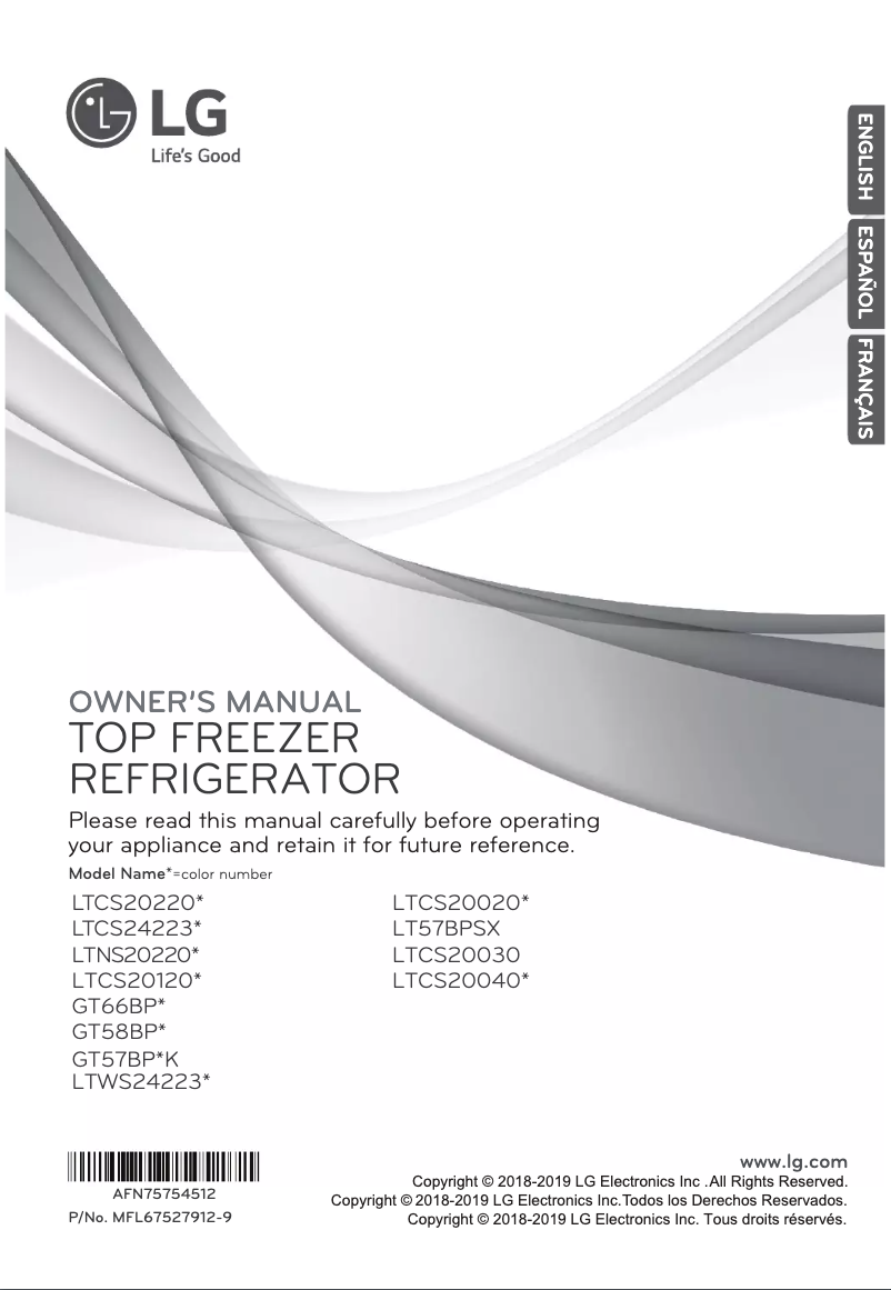 Page n°1 - Manuel utilisateur LG LTCS24223S