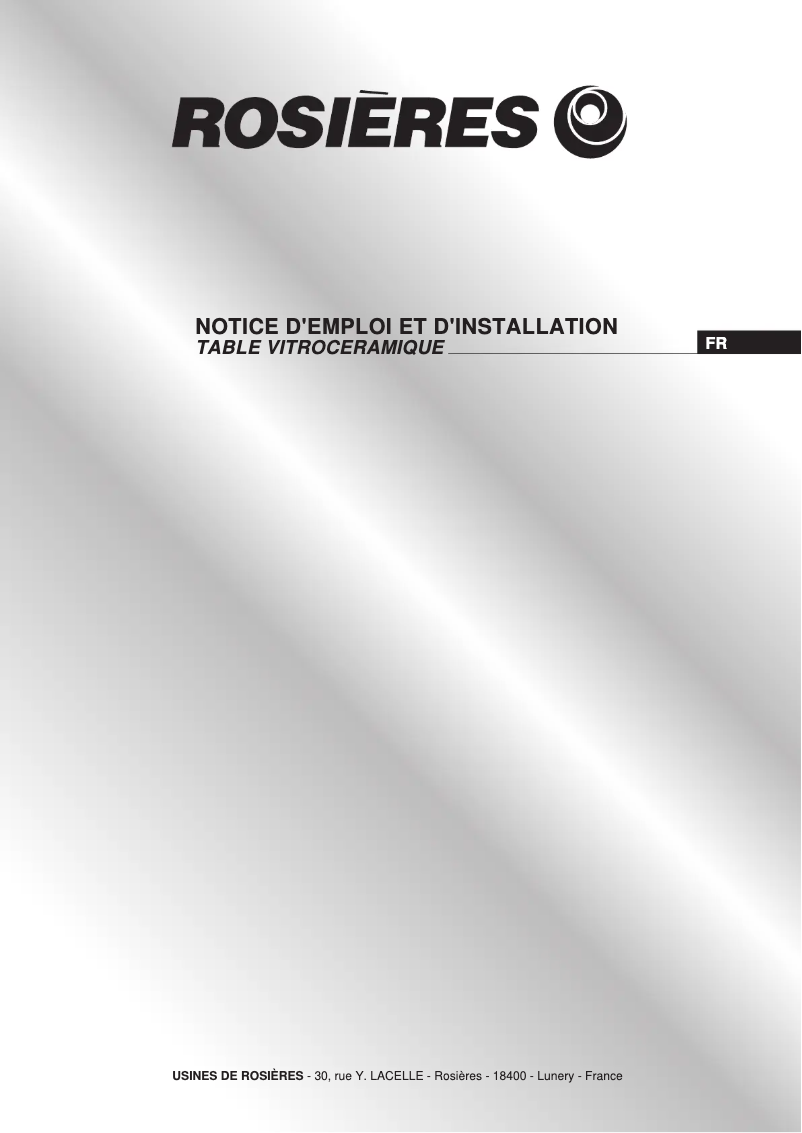 Page 1 de la notice Manuel utilisateur Rosieres RVE 652