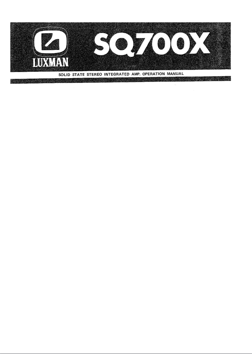 Image de la première page du manuel de l'appareil SQ700X