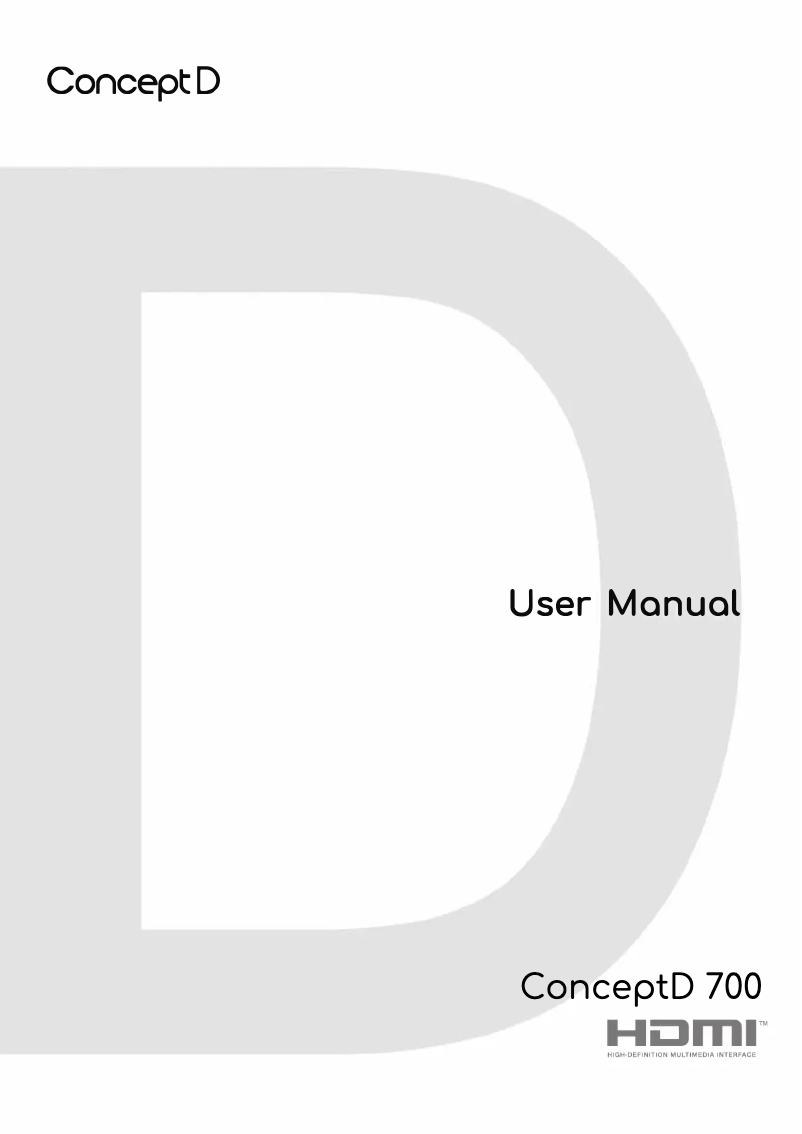 Page 1 de la notice Manuel utilisateur Acer ConceptD CT700-71A