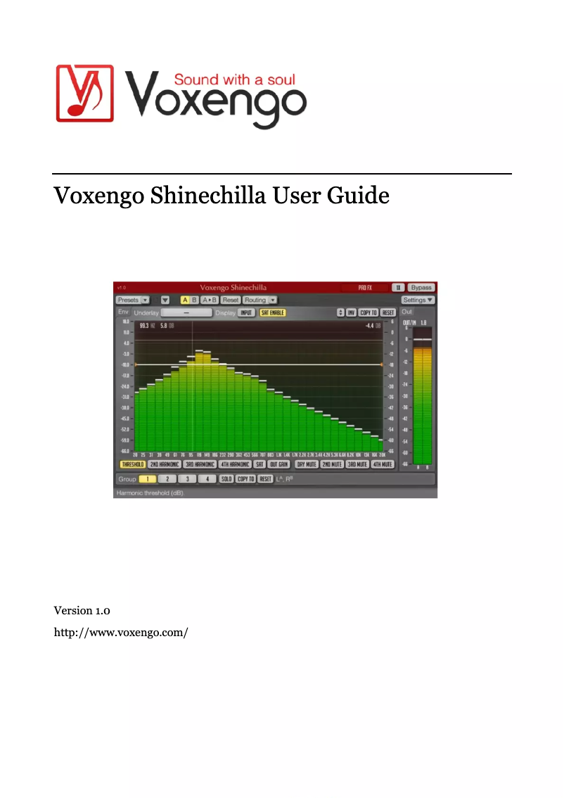Page 1 de la notice Manuel utilisateur Voxengo Shinechilla