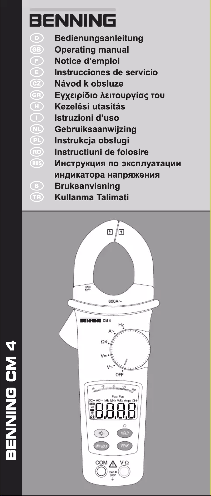 Page n°1 - Manuel utilisateur BENNING CM 4