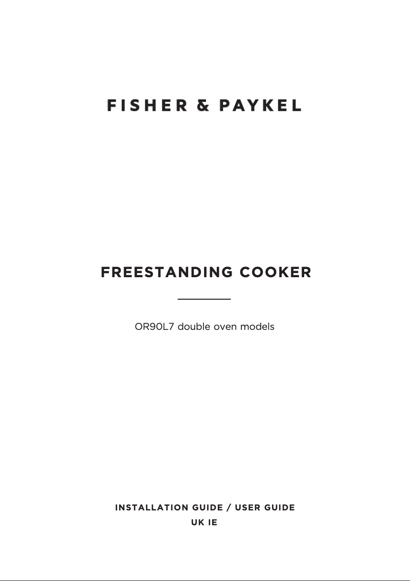 Page n°1 - Manuel utilisateur Fisher & Paykel OR90L7DBGFX1