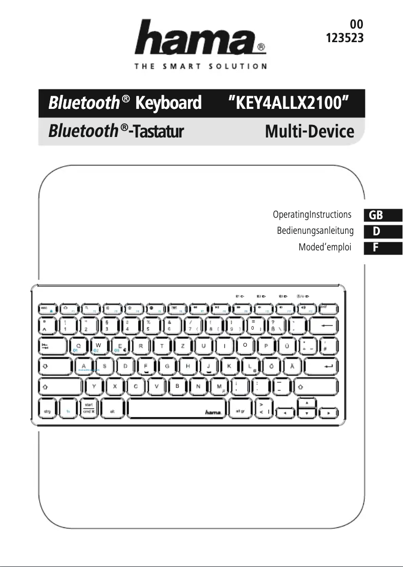 Page n°1 - Manuel utilisateur Hama KEY4ALL X2100