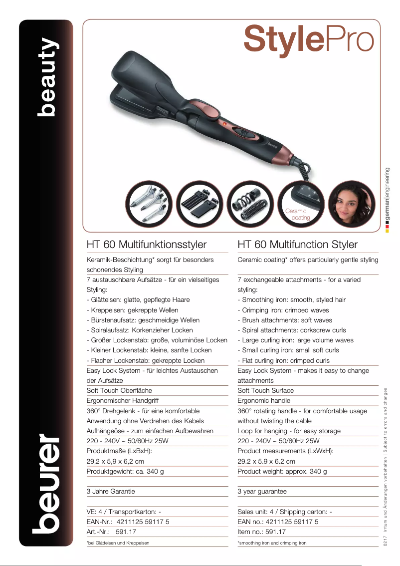 Page n°1 - Fiche technique Beurer HT 60