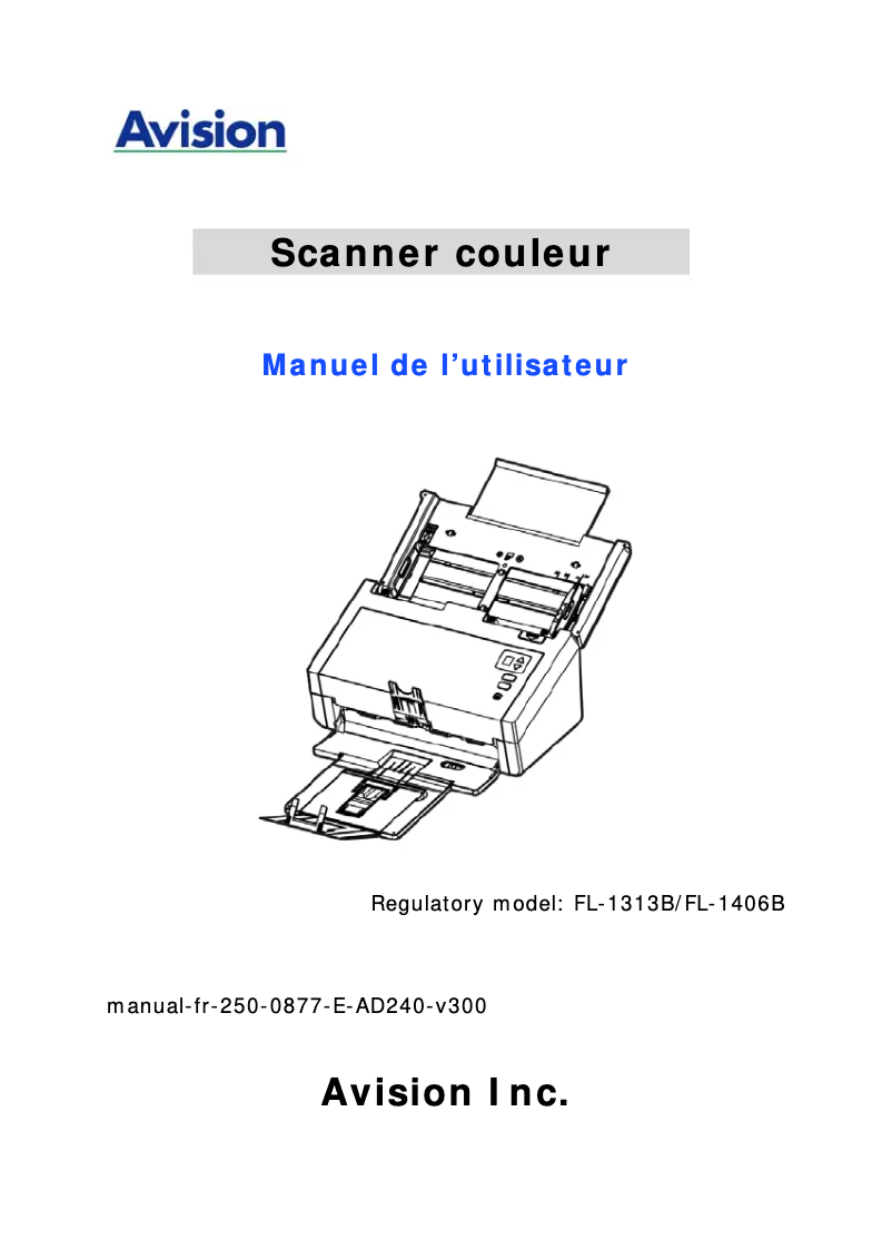 Page n°1 - Manuel utilisateur Avision AD240