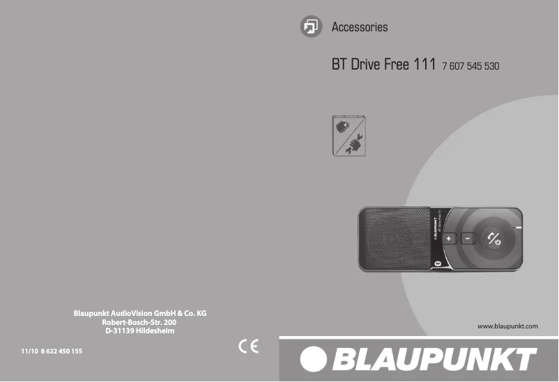 Page 1 de la notice Manuel utilisateur Blaupunkt BT Drive Free 111
