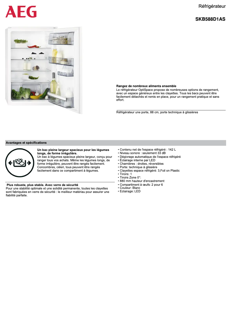 Image de la première page du manuel de l'appareil SKB588D1AS