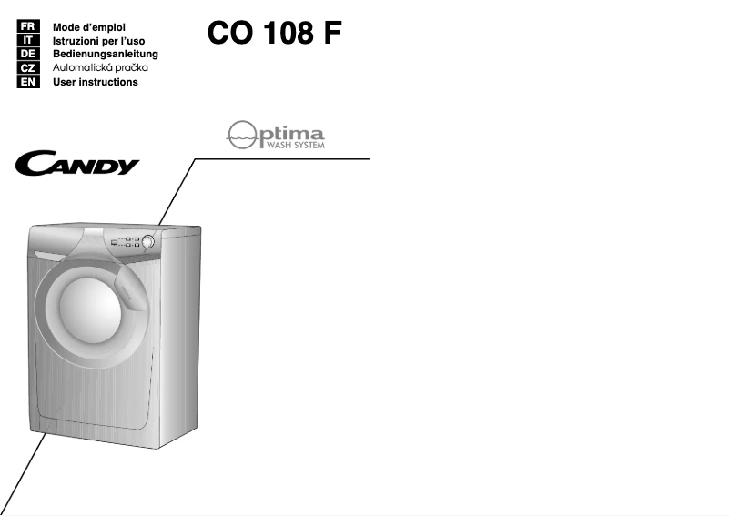 Page n°1 - Manuel utilisateur Candy CO 108F/L1-S