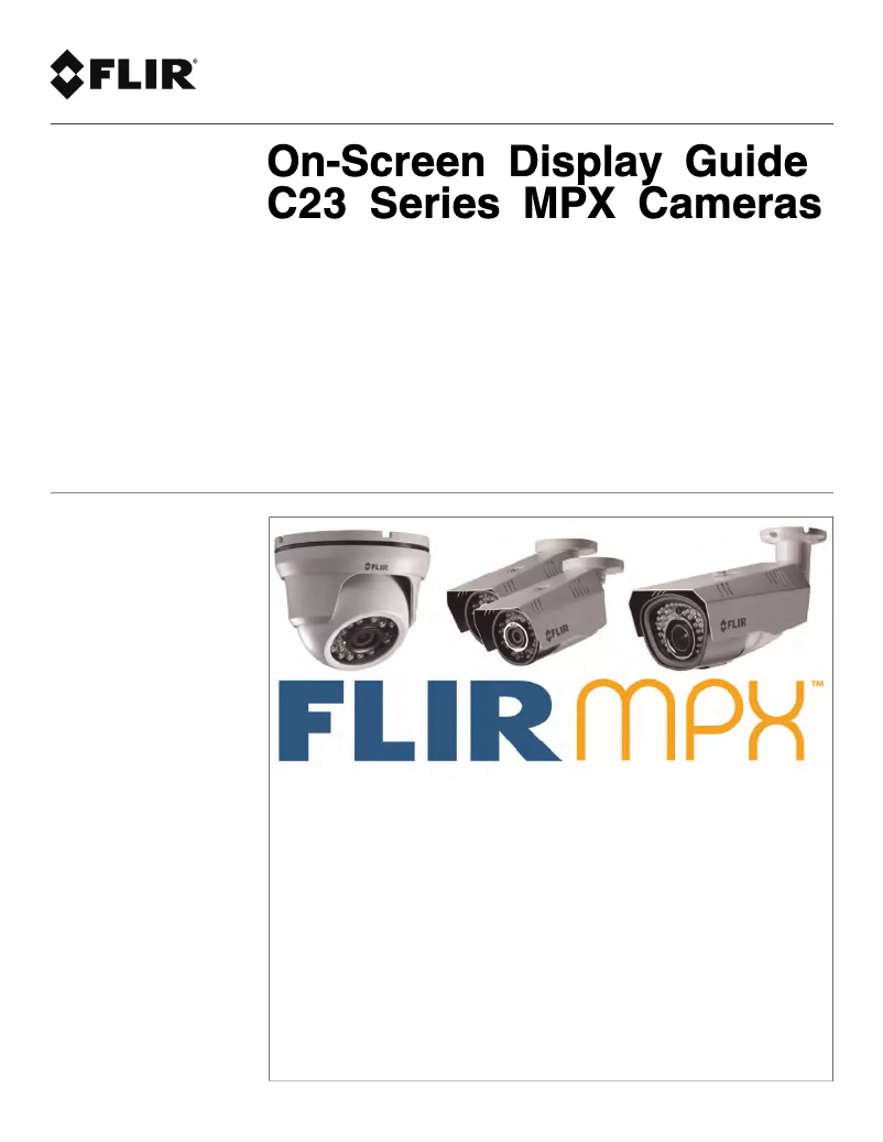 Page n°1 - Manuel utilisateur FLIR MPX C237ED