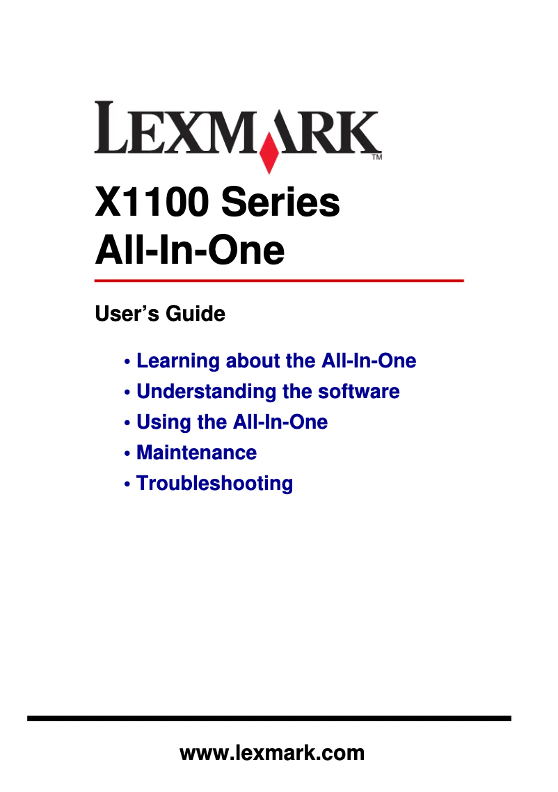 Image de la première page du manuel de l'appareil X1150