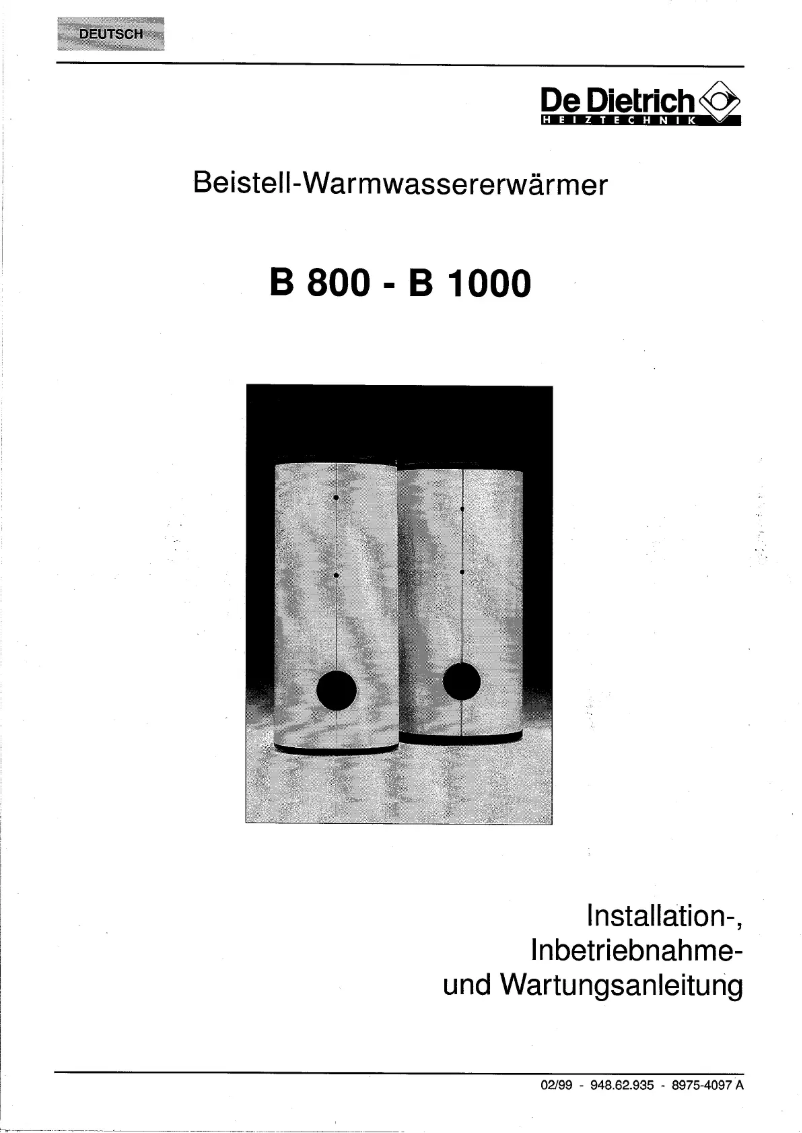 Image de la première page du manuel de l'appareil B 800