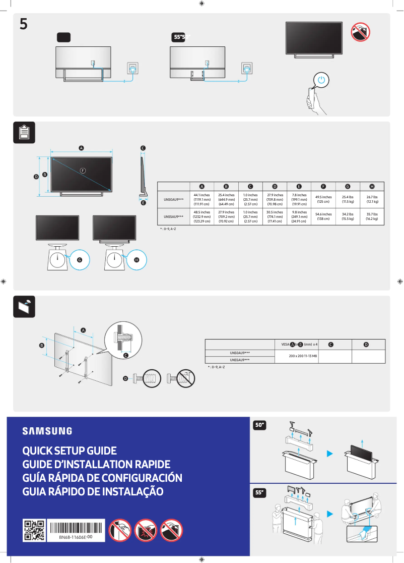 Page n°1 - Manuel utilisateur Samsung UN50AU9000G
