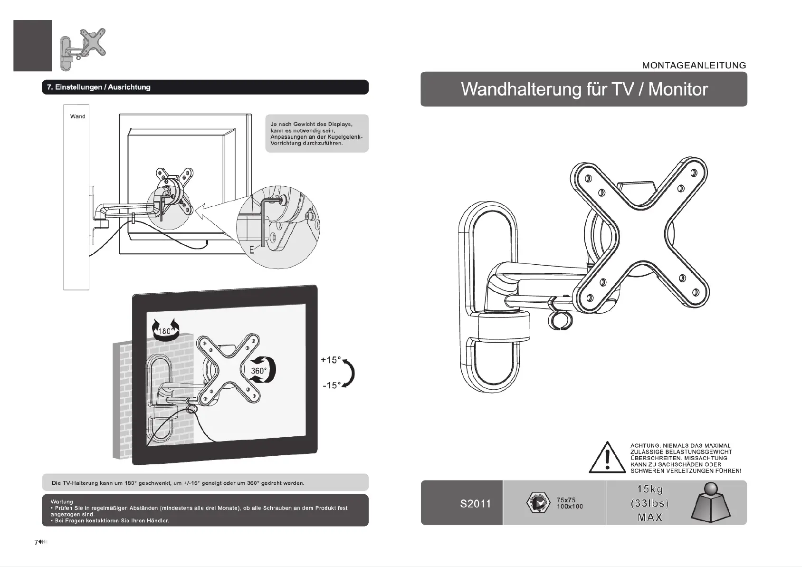 Page 1 de la notice Manuel utilisateur Ricoo S2011