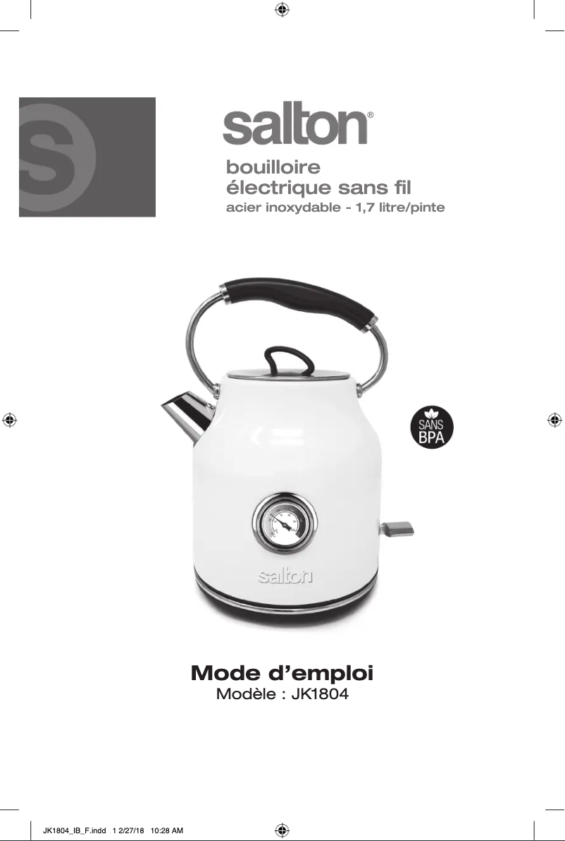 Página 1 del manual Manual de usuario Salton JK1804