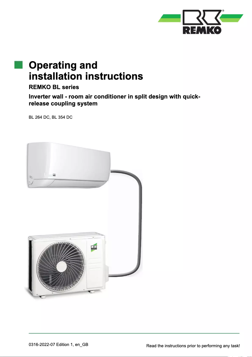 Page 1 de la notice Manuel utilisateur Remko BL 264 DC