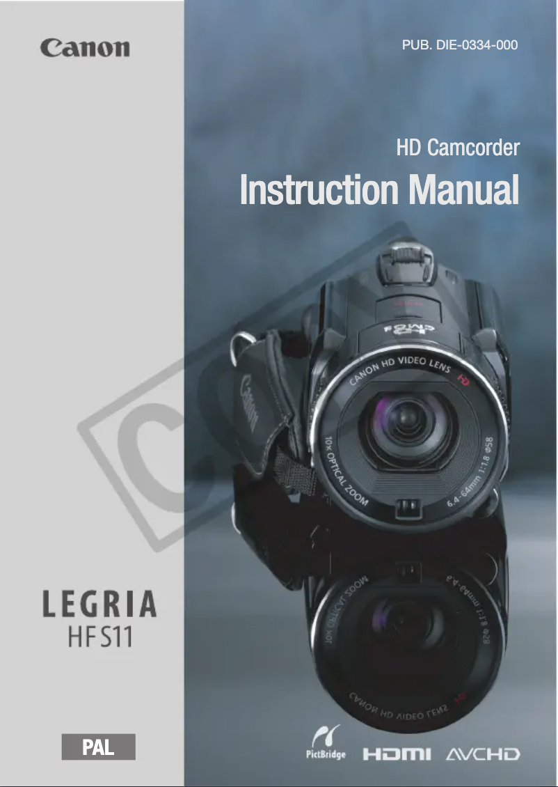 Page n°1 - Manuel utilisateur Canon Legria HF S11