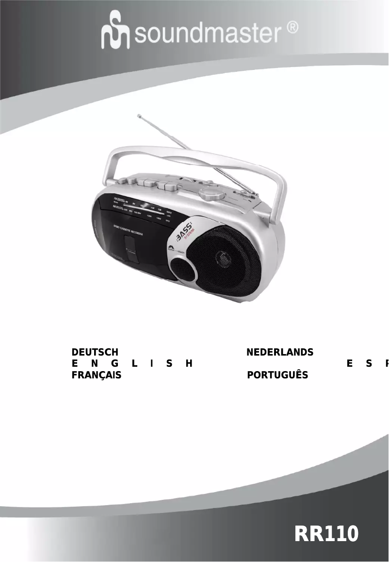 Page n°1 - Manuel utilisateur Soundmaster RR110