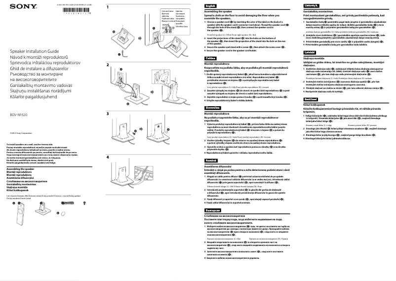 Página 1 del manual Guía de inicio rápido Sony BDV-NF620