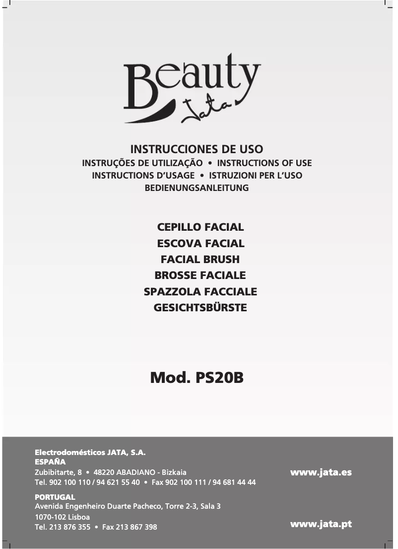 Page 1 de la notice Manuel utilisateur Jata PS20B