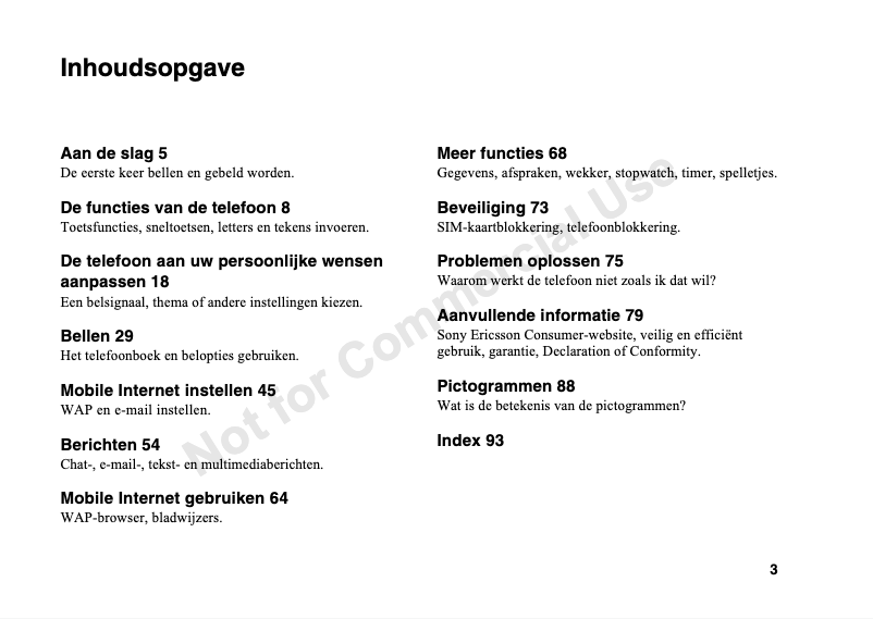 Page n°1 - Manuel utilisateur Sony Ericsson T300