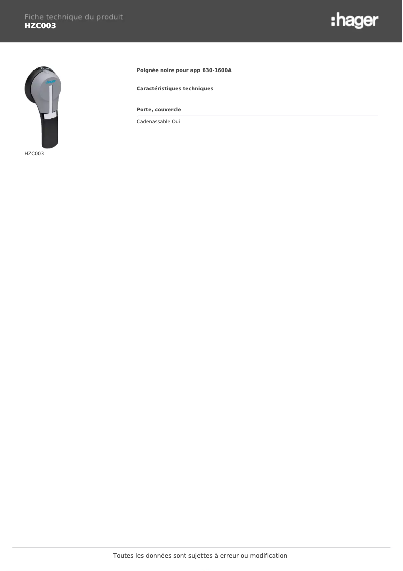 Image de la première page du manuel de l'appareil HZC003