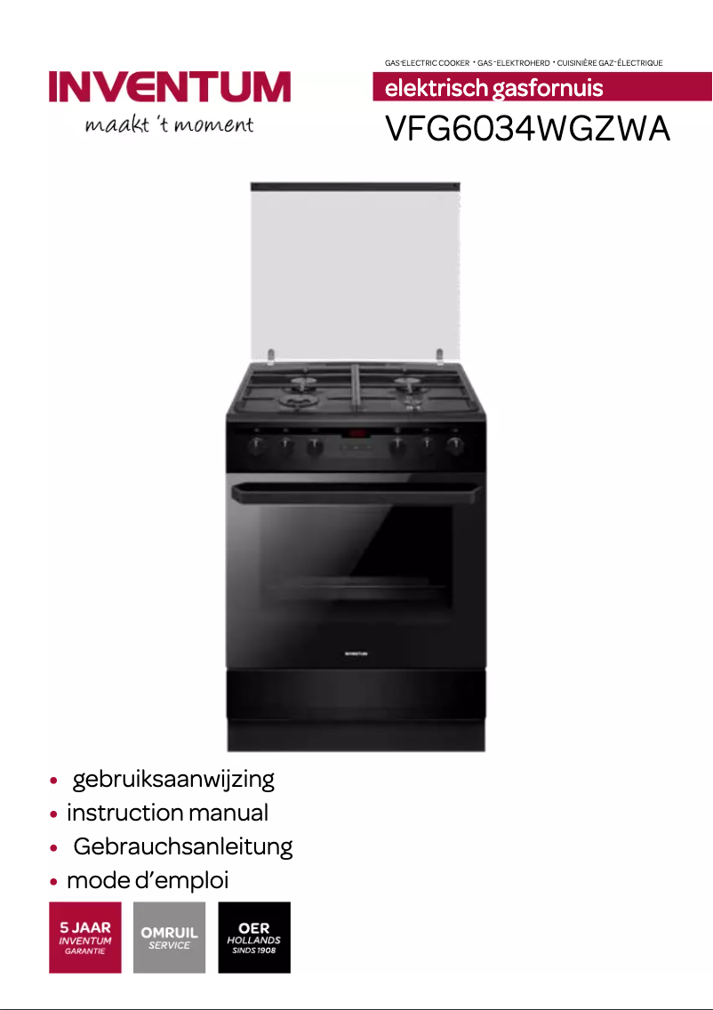Page n°1 - Manuel utilisateur Inventum VFG6034WGZWA