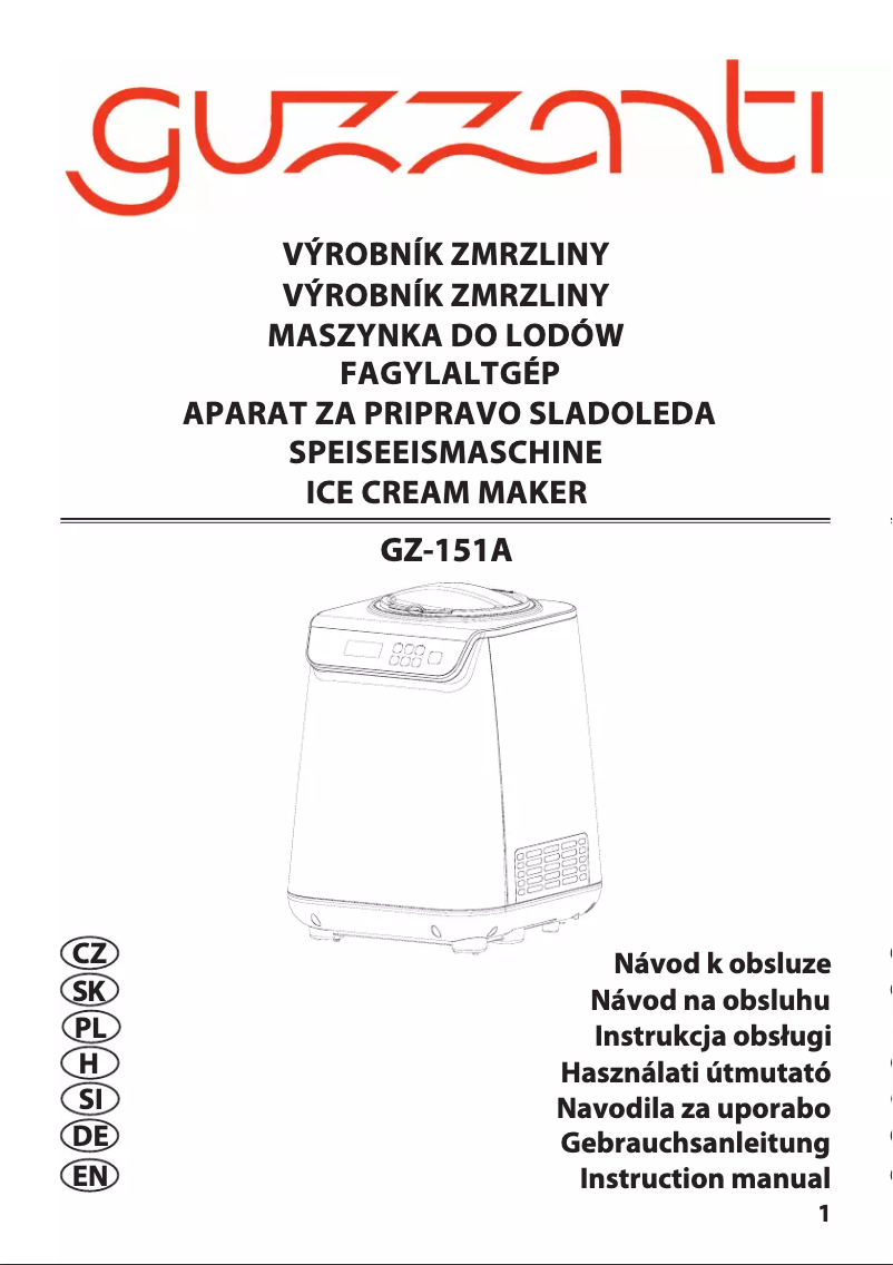 Page 1 de la notice Manuel utilisateur Guzzanti GZ-151A