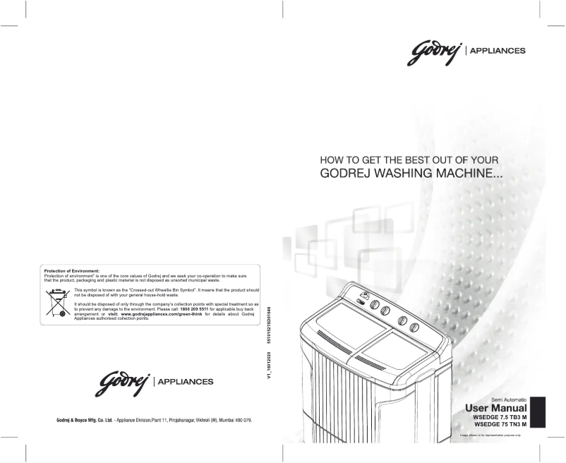 Page n°1 - Manuel utilisateur Godrej WSEDGE 75 TN3 M