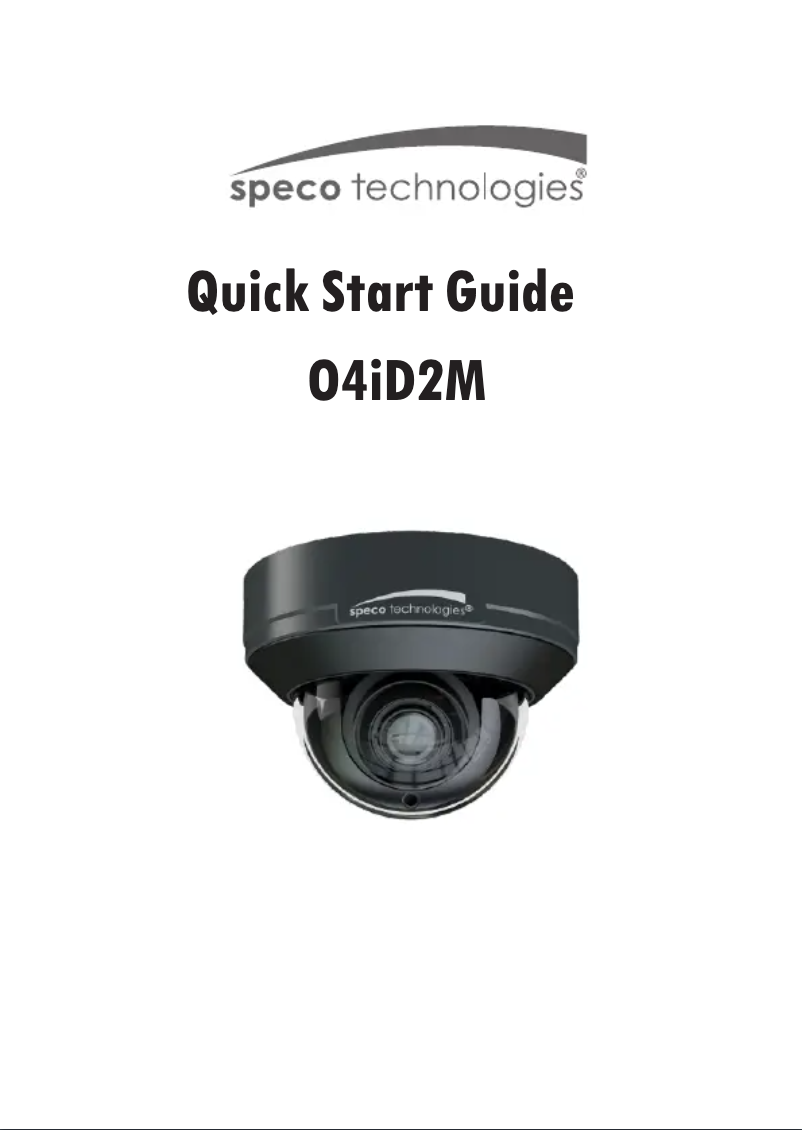 Página 1 del manual Guía de inicio rápido Speco Technologies O4iD2M