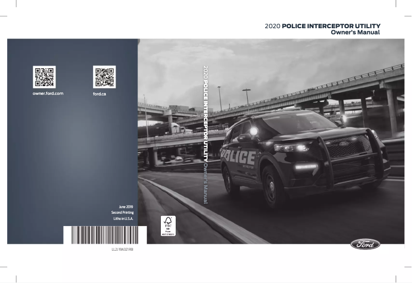 Image de la première page du manuel de l'appareil Police Interceptor Utility (2020)