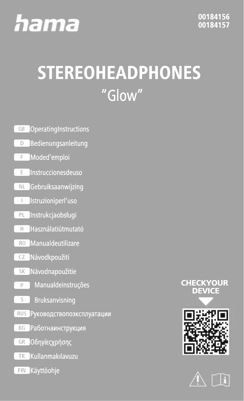 Image de la première page du manuel de l'appareil Glow 00184156