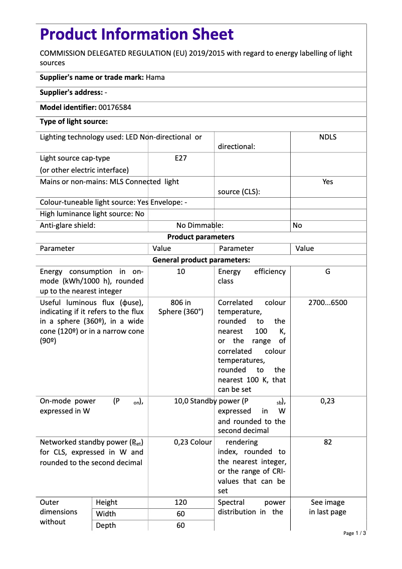 Image de la première page du manuel de l'appareil 00176584